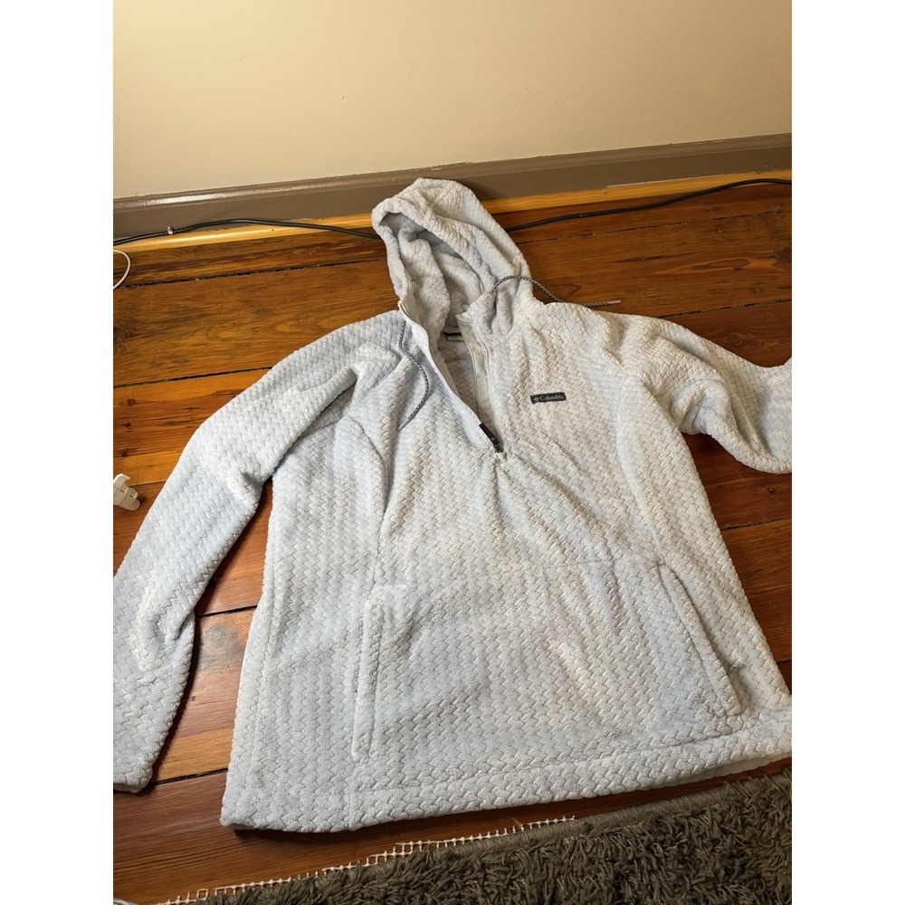 Columbia Light Blue Quilted Hoodie Pullover